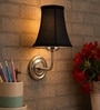 Steel Wall Mounted Lamp with Black Cotton Shade
