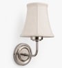 Steel Wall Mounted Lamp with Off-White Cotton Shade