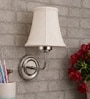 Steel Wall Mounted Lamp with Off-White Cotton Shade