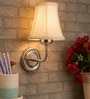 Steel Wall Mounted Lamp with Off-White Cotton Shade