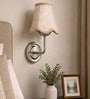 Steel Wall Mounted Light with Beige Jute Shade