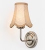 Steel Wall Mounted Light with Beige Jute Shade