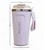 White Stainless Steel Insulated Coffee Mug with Carrying Strap, 550 ml