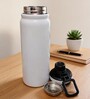 White Stainless Steel Shine Water Bottle with Flip Top Lid & Carry Loop, 750 ml