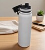 White Stainless Steel Shine Water Bottle with Flip Top Lid & Carry Loop, 750 ml