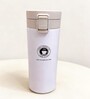 White Stainless Steel Travel Coffee Mug with Push Button Lid, 500 ml