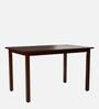 Stella Solid Wood 4 Seater Dining Table in Dark Walnut Finish