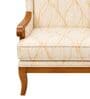 Stellan Teak Wood Wing Chair With Suede Fabric In OffWhite Colour Stellan Teak Wood Wing Chair With Suede Fabric In OffWhite Colour