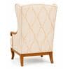 Stellan Teak Wood Wing Chair With Suede Fabric In OffWhite Colour Stellan Teak Wood Wing Chair With Suede Fabric In OffWhite Colour