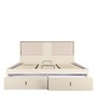 Stellar Queen Size Bed with Storage in High Gloss White Finish
