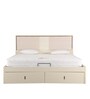 Stellar Queen Size Bed with Storage in High Gloss White Finish