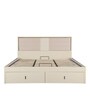 Stellar Queen Size Bed with Storage in High Gloss White Finish