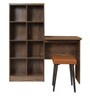 Stellar Study Desk With Bookshelf & Stool in Walnut Colour