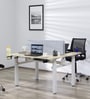 Stellar Work Station in White Finish With Adjustable Height