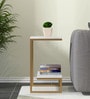 Stellin C Shaped Table in White & Golden Finish
