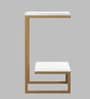 Stellin C Shaped Table in White & Golden Finish