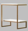 Stellin C Shaped Table in White & Golden Finish