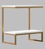 Stellin C Shaped Table in White & Golden Finish