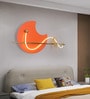 Stello Artistic LED Wall Light with Abstract Figures and Orange Moon Design