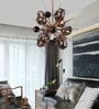 Stello Cosmic Burst Chandelier   Smoked Glass & Gold Finish
