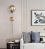 Stello Crystal Globe Wall Light   Gold Finish with Amber Glass Shade