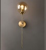 Stello Crystal Globe Wall Light   Gold Finish with Amber Glass Shade