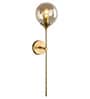Stello Crystal Globe Wall Light   Gold Finish with Amber Glass Shade