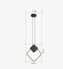 Stello GeoGlow Pendant Light   Modern Black Frame with Integrated LED
