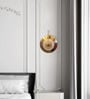 Stello Golden Halo Wall Light with Clear Textured Glass Accent