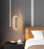 Stello Halo Pendant Light   Textured Oval Loop in Gold Finish