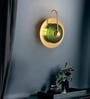 Stello Luxe Halo Wall Light with Textured Green Glass and Gold Finish