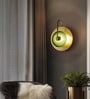 Stello Luxe Halo Wall Light with Textured Green Glass and Gold Finish