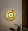 Stello Luxe Halo Wall Light with Textured Green Glass and Gold Finish