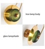 Stello Luxe Halo Wall Light with Textured Green Glass and Gold Finish