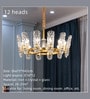 Stello Luxe Radiance Chandelier   Gold Frame with Textured Crystal Shades