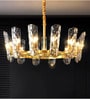 Stello Luxe Radiance Chandelier   Gold Frame with Textured Crystal Shades