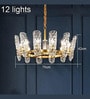 Stello Luxe Radiance Chandelier   Gold Frame with Textured Crystal Shades