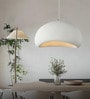 Stello Minimalist Dome Pendant Light in Textured White Finish