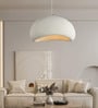 Stello Minimalist Dome Pendant Light in Textured White Finish
