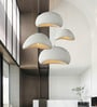 Stello Minimalist Dome Pendant Light in Textured White Finish
