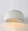 Stello Minimalist Dome Pendant Light in Textured White Finish