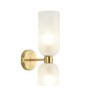 Stello Minimalist Double Glass Wall Sconce with Gold Finish