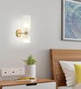 Stello Minimalist Double Glass Wall Sconce with Gold Finish