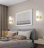 Stello Minimalist Double Glass Wall Sconce with Gold Finish