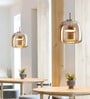 Stello Modern Amber Glass Pendant Light with Gold Finish