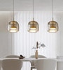 Stello Modern Amber Glass Pendant Light with Gold Finish
