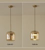 Stello Modern Amber Glass Pendant Light with Gold Finish
