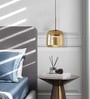 Stello Modern Amber Glass Pendant Light with Gold Finish
