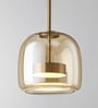 Stello Modern Amber Glass Pendant Light with Gold Finish