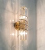 Stello Modern Crystal Wall Sconce with Gold Spiral Accent